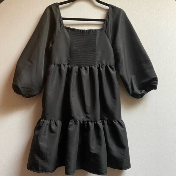 Levi's Dolci Tiered Puff-Sleeve Babydoll Dress Sz M - Picture 4 of 12